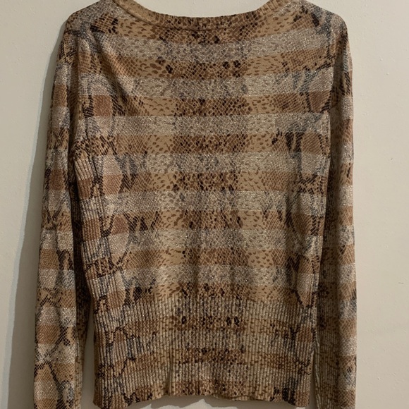 Express Cardigan Brown and Tan Patterned Cardigan - Picture 6 of 10